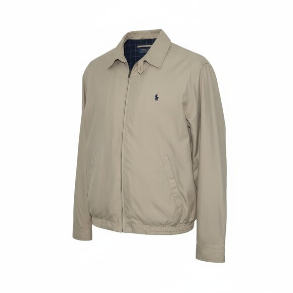 POLO Ralph Lauren Men's Full Zip Up 100% Cotton Khaki Beige Bomber Jacket Sz 3XL - Picture 2 of 16